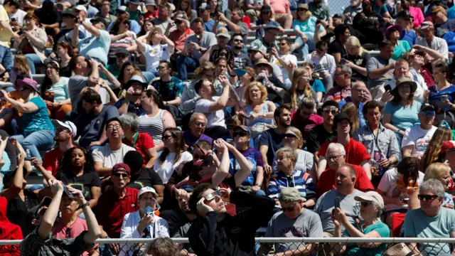 Eclipse watchers in Carbondale, Illinois