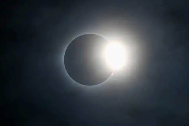 The solar clipse in totality over Mazatlán, Mexico