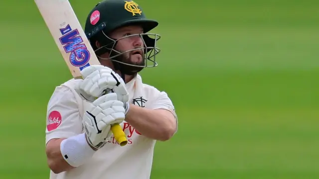 Ben Duckett batting for Nottinghamshire