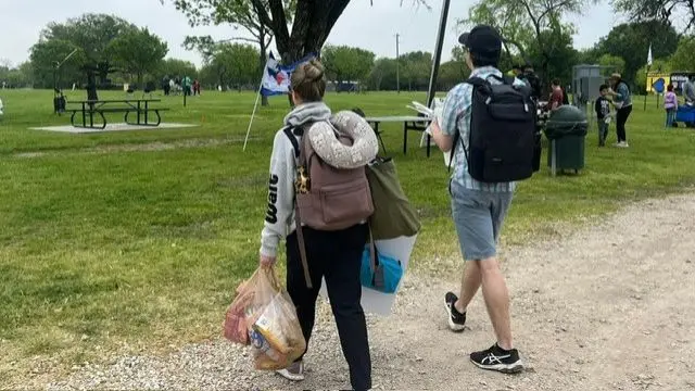 People enter park in Mesquite, Texas