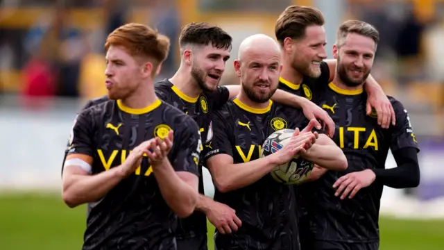 Stockport County celebrate a victory