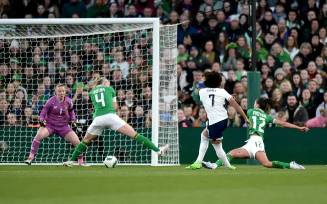 Lauren James scores for England