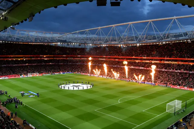 Pyro is set off at the emirates