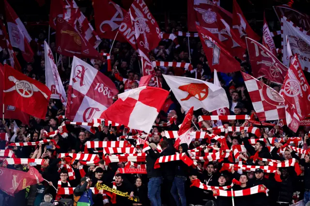 Arsenal fan display before kick off