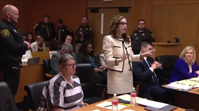The Crumbley courtroom during sentencing