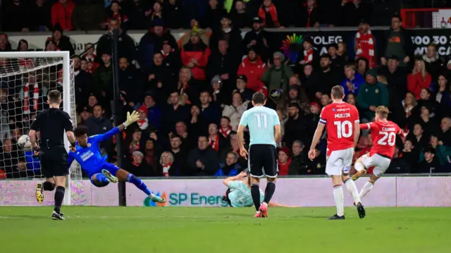 Andy Cannon scores for Wrexham