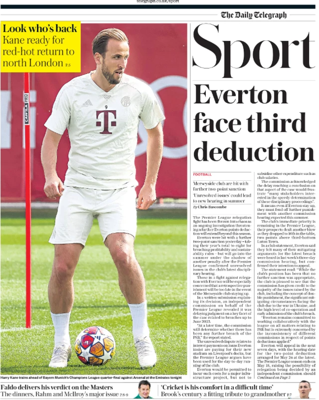 Telegraph back page