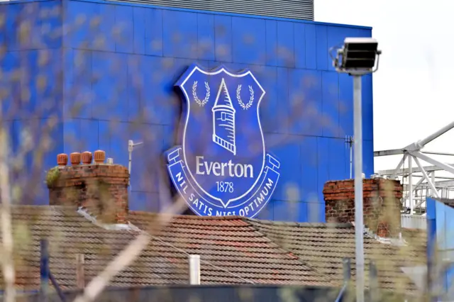 Everton badge on Goodison Park