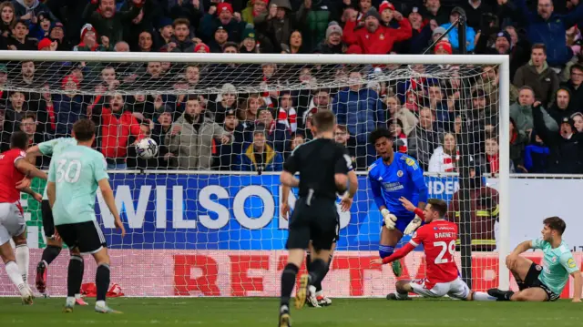 Ryan Barnett scores for Wrexham