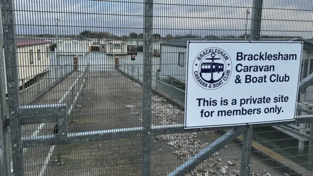 Bracklesham caravan park after being flooded