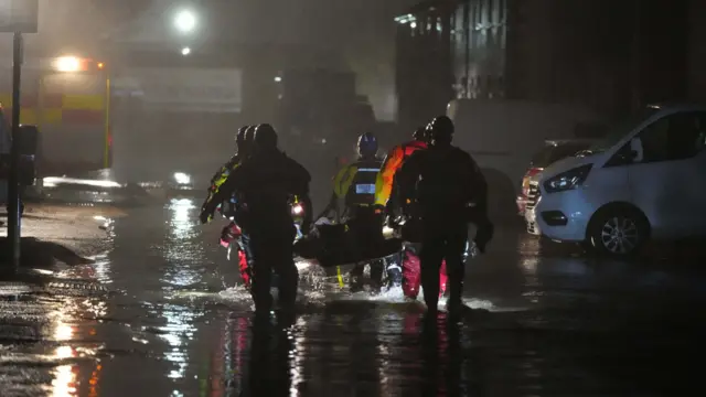 Firefighters dealing with flooding in Littlehampton