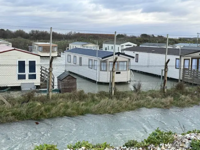 A caravan site at Bracklesham after fllooding