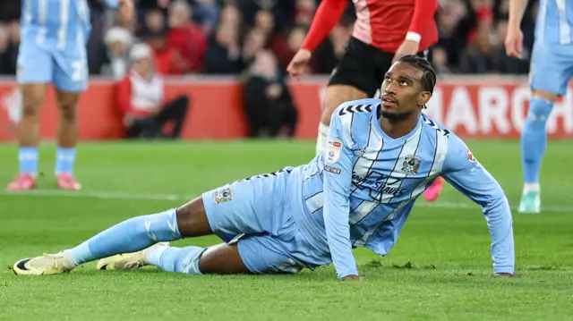 Haji Wright slips taking penalty