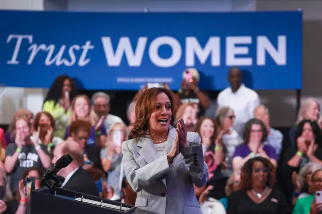 Vice President Kamala Harris speaks about Florida’s new 6-week abortion ban during an event at the Prime Osborn Convention Center on May 01, 2024 in Jacksonville, Florida.