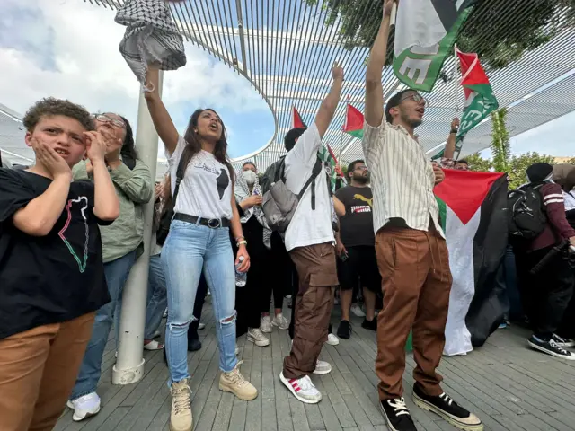 Protesters at the University of Texas at Dallas