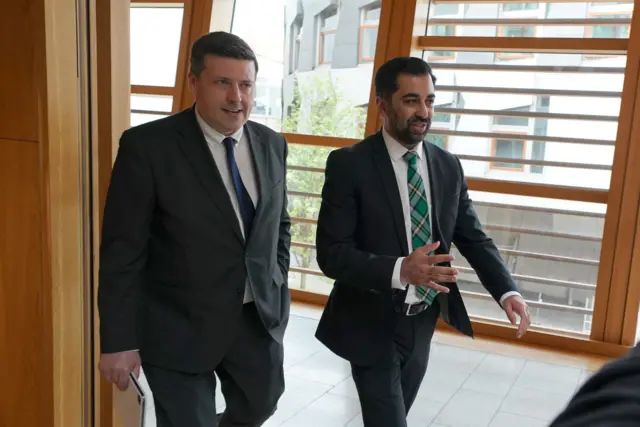 First Minister Humza Yousaf at the Scottish Parliament in Edinburgh