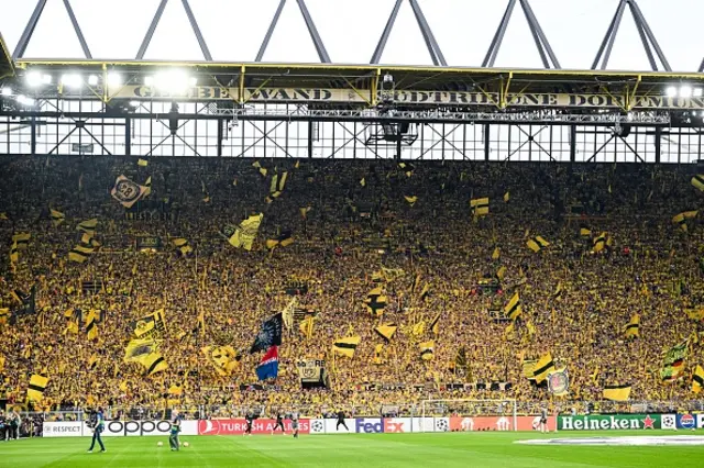 The Yellow Wall in the Westfalenstadion stadium