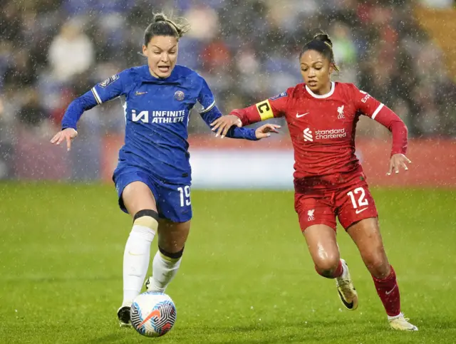 Chelsea's Johanna Rytting Kaneryd (left) and Liverpool's Taylor Hinds