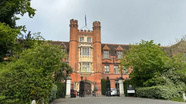 Flag flying at half-mast at Bancroft's school in Woodford Green