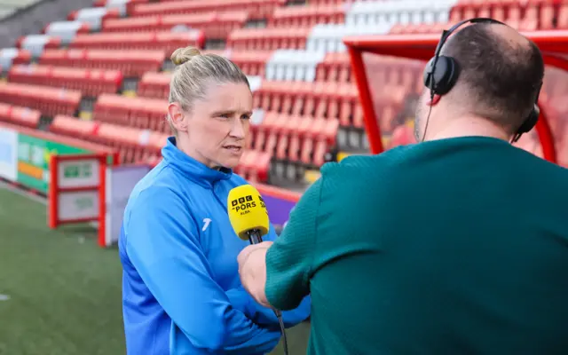 Glasgow City manager Leanne Ross speaking to BBC Alba