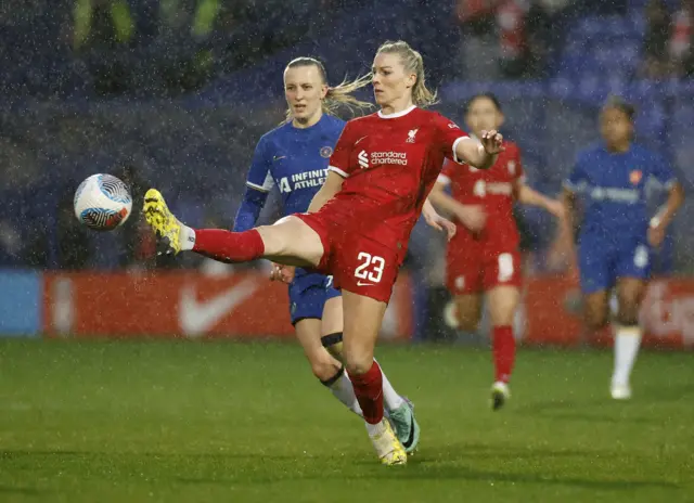 Liverpool's Gemma Bonner in action with Chelsea's Aggie Beever-Jones