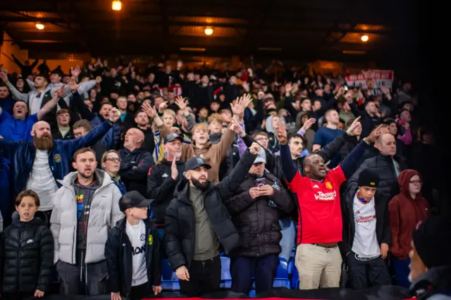 Manchester United fans after the defeat at Crystal Palace