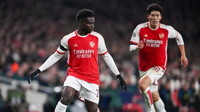 Bukayo Saka and Takehiro Tomiyasu