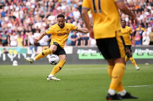 Matheus Cunha of Wolverhampton Wanderers scores