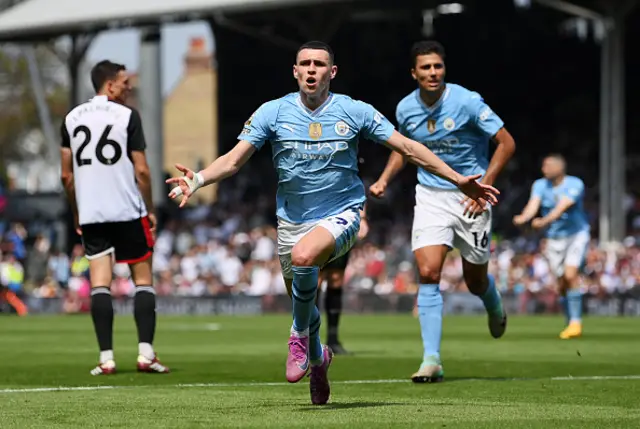 Phil Foden of Manchester City celebrates scoring