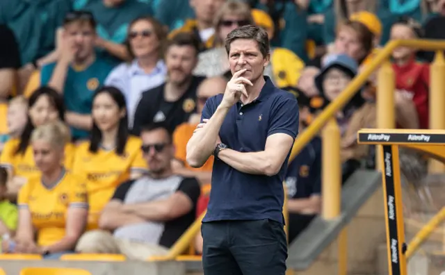 Crystal Palace's manager Oliver Glasner looks on