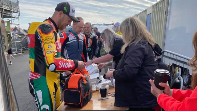 Peter Hickman goes through scrutineering