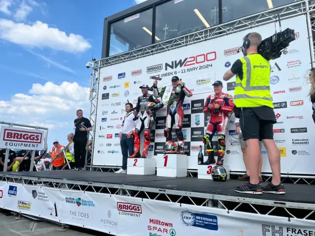 John McGuinness on the podium