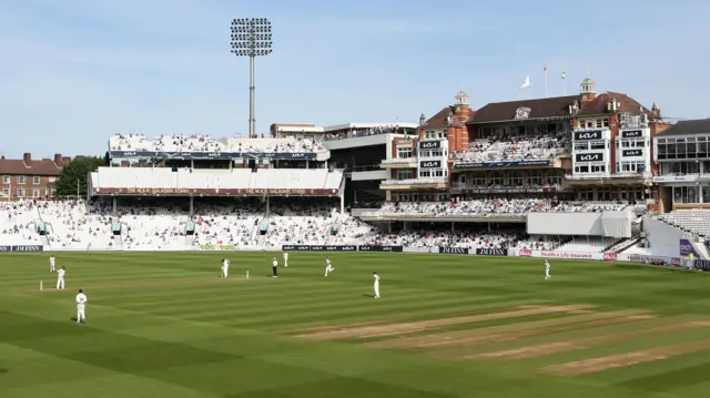 Cricket being played at the Kia Oval