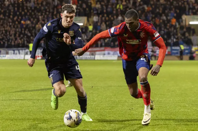 Dundee's Ryan Astley and Rangers' Dujon Sterling