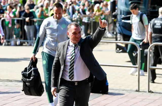 Brendan Rodgers arriving at Celtic Park