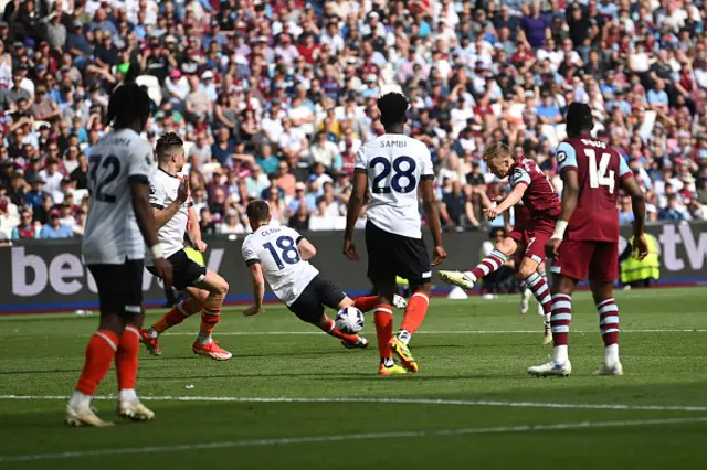 James Ward-Prowse of West Ham United scores