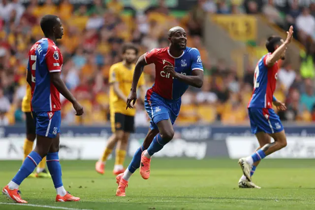 Jean-Philippe Mateta of Crystal Palace celebrates