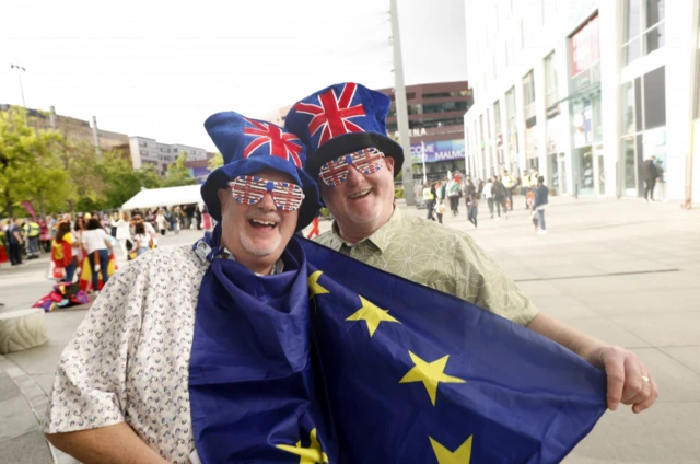 Fans arriving in Malmo for the final