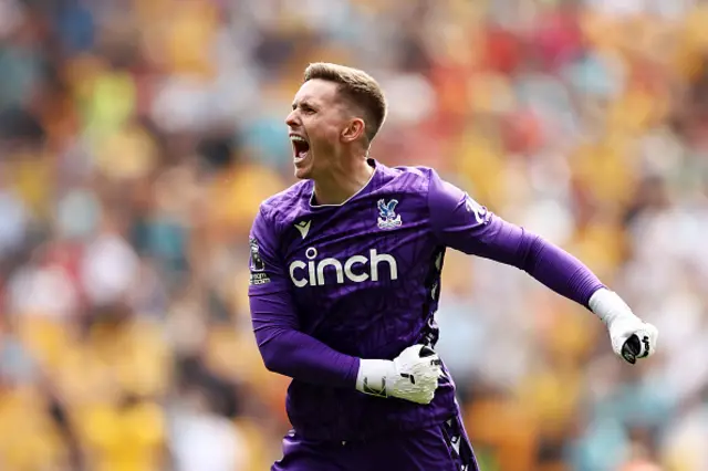 Dean Henderson of Crystal Palace celebrates