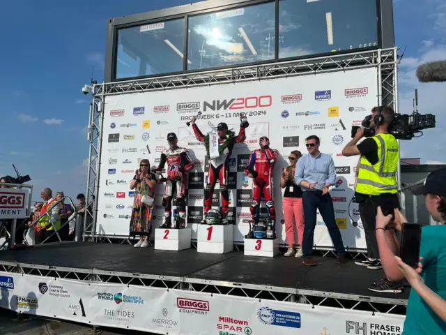 Glenn Irwin on the podium