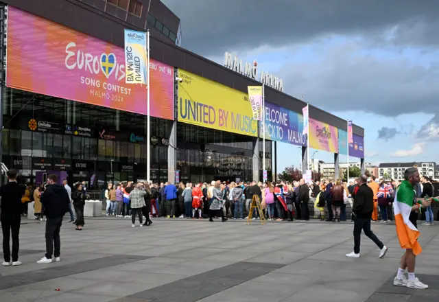 Fans gather at Malmö Arena