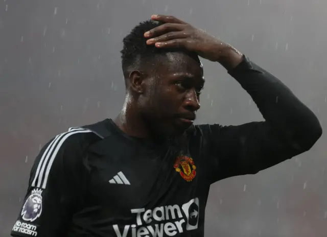 Andre Onana of Manchester United walks off after the Premier League match between Manchester United and Arsenal FC at Old Trafford