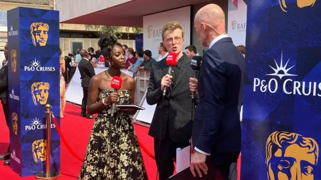 Colin Patterson and Scott Bryan take to the red carpet ahead of the 2024 Baftas