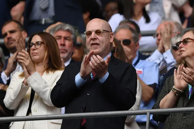 Avram Glazer, Owner of Manchester United applauds from the stands