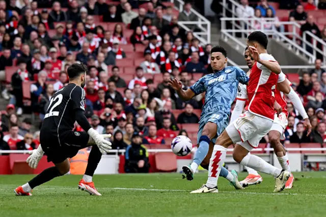 Ollie Watkins of Aston Villa scores his team's second goal