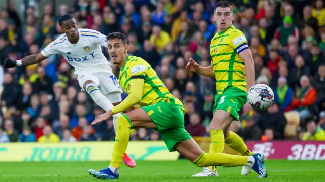 Crysencio Summerville scores for Leeds at Norwich