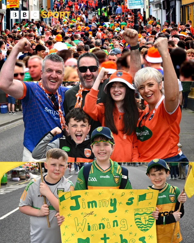 Armagh & Donegal fans in Clones.