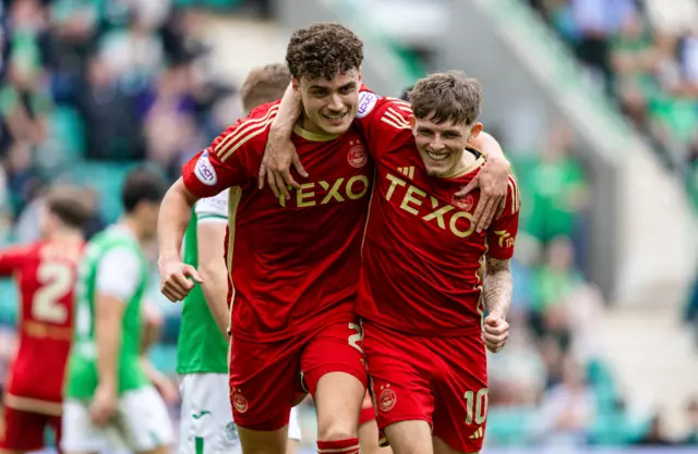 Aberdeen's scorers Dante Polvara and Leighton Clarkson