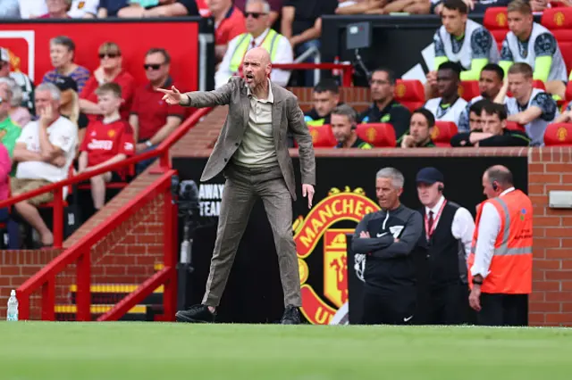 Erik ten Hag gives instructions form the touchline