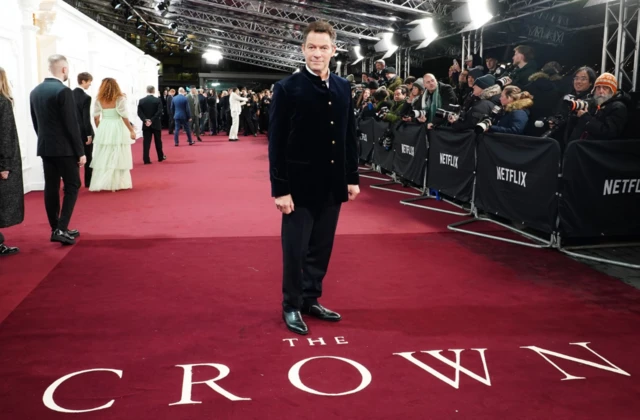 Dominic West arrives for the Crown finale celebration at the Royal Festival Hall